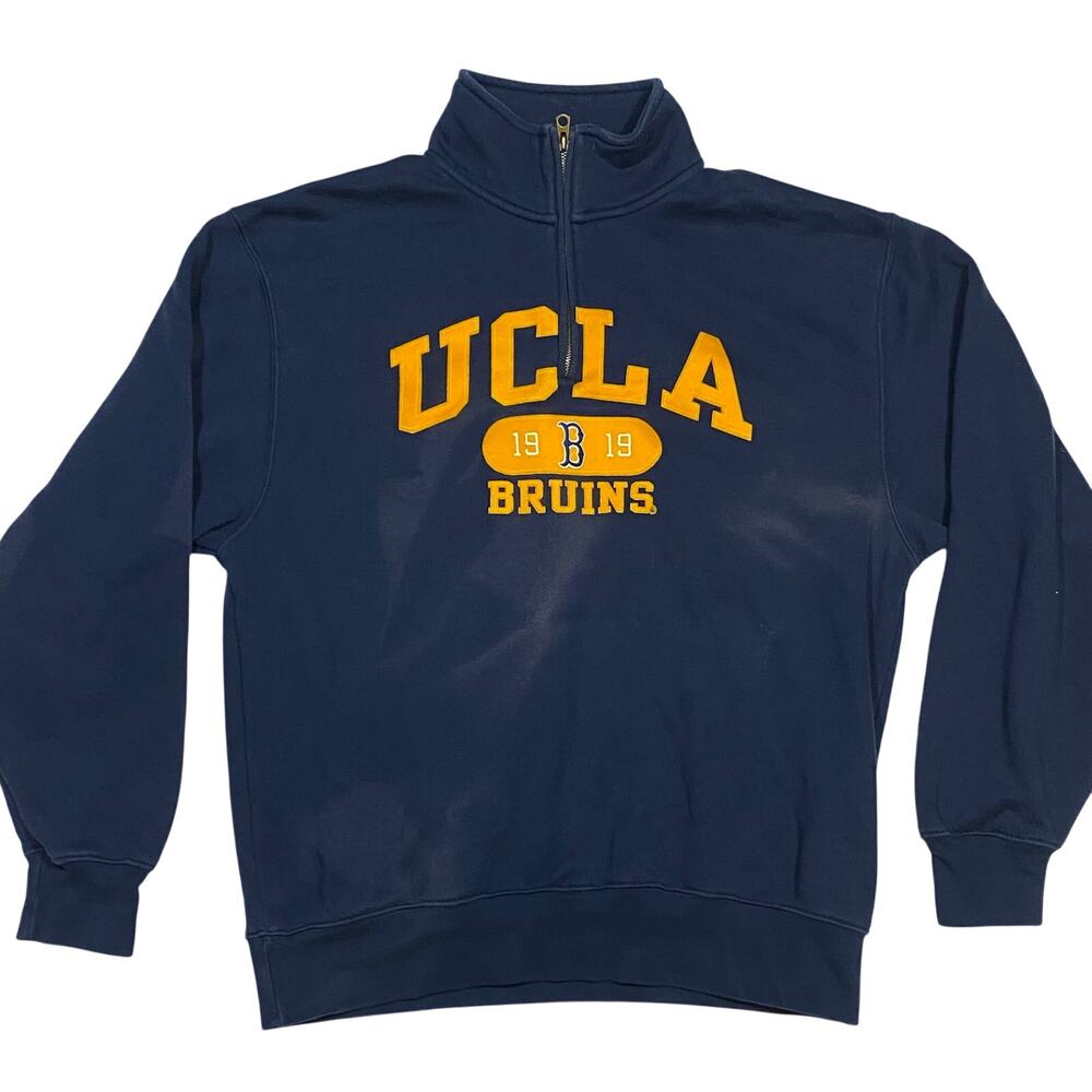 Vintage Jansport UCLA Bruins Quarter-Zip Sweatshirt Mens Large Navy Blue